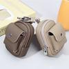 New Durable Genuine Leather Waist Hanging Small Bag Portable Storage Bluetooth Earphone Keys Coins Zipper Pouches Multi-color Selection