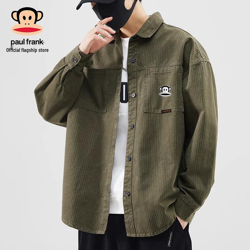 Paul Frank Men's American Vintage Loose Fit Long Sleeve Work Shirt
