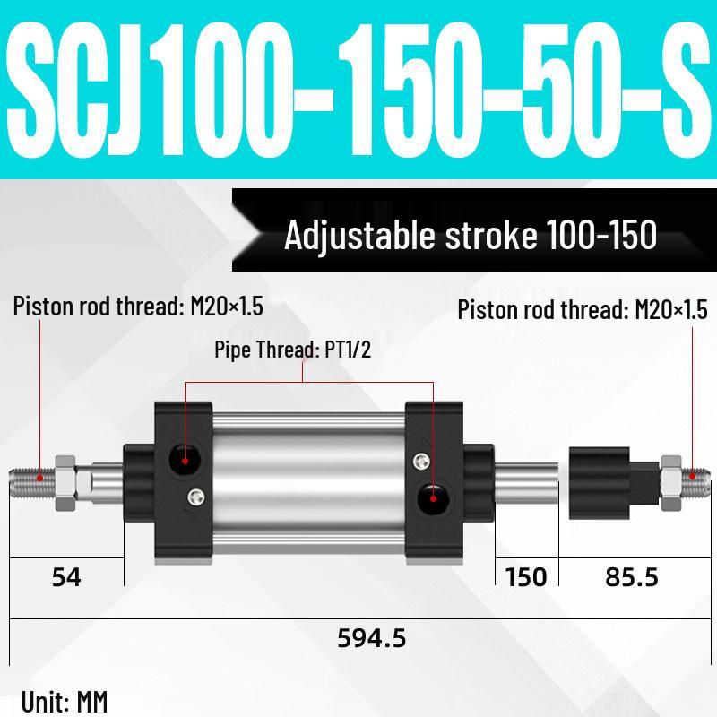 SCJ Adjustable Stroke High Thrust Pneumatic Cylinder SCJ32-160