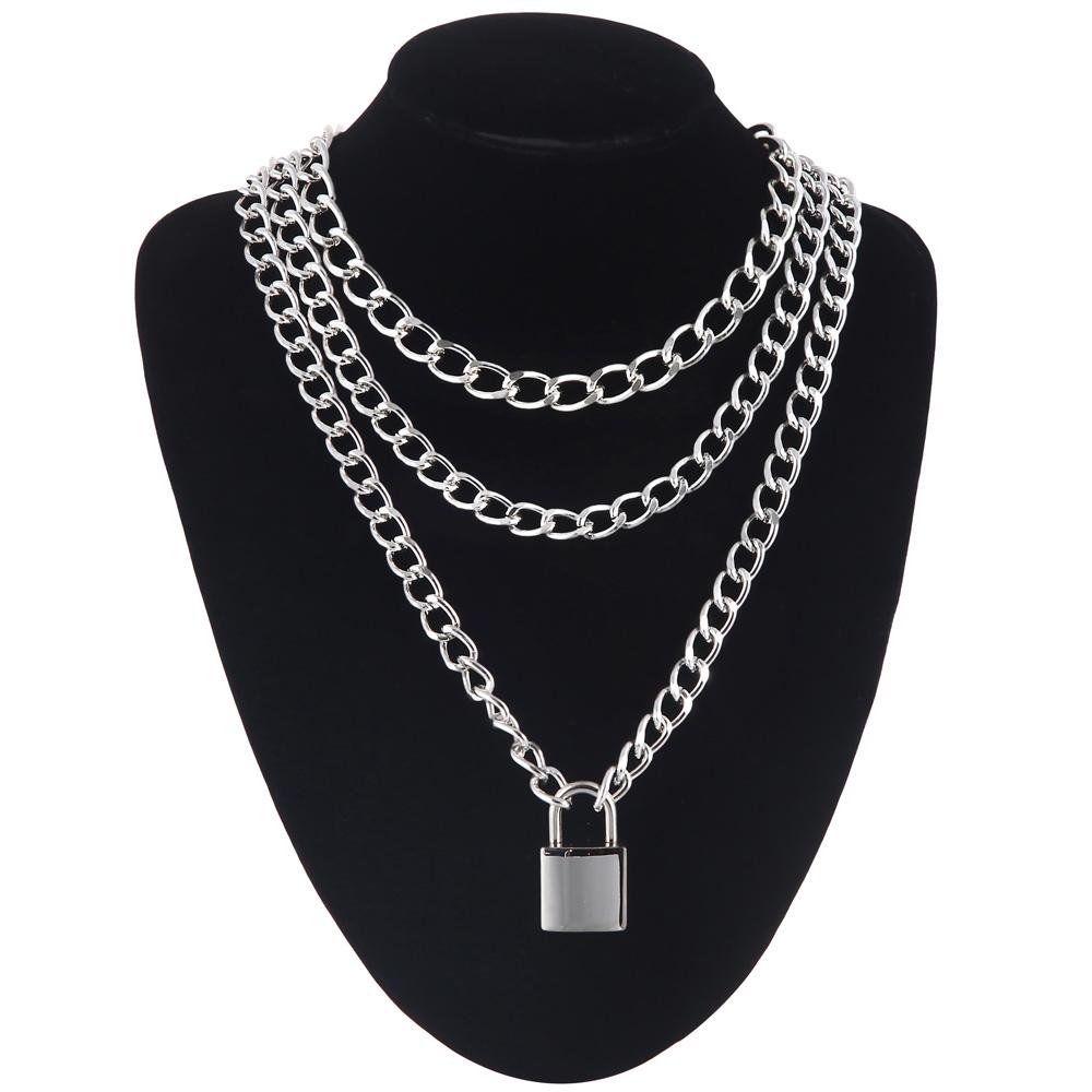 Lock Chain Necklace With A Padlock Pendants For Women Men Punk Jewelry On The Neck 2020 Grunge Aesthetic Egirl Eboy Accessories