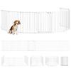 Pet Fence, 8-Panel Barrier with Door, Foldable, for Small & Medium-Sized Dogs, Plastic, Carbon Steel, White
