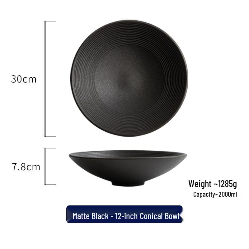 High-End Ceramic Conical Hat Bowl - Luxury Salad, Soup, Ramen Plate for Home & Restaurant