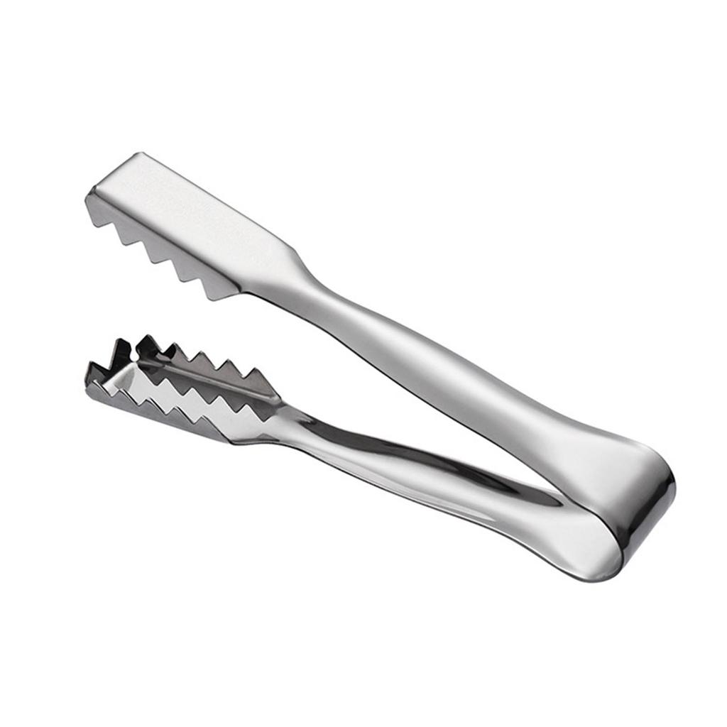 Ice Cube Tongs Stainless Steel Ice Tongs KTV Bar Cocktail Tools with Serrated for Ice Cube Tongs Cocktails Whiskeys