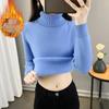 2025 Autumn/Winter Women's Plus Size Knit Fleece Sweater Dress: Slimming, Warm, Stylish Inner Layer