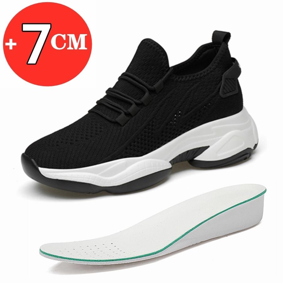 Fashion Summer Breathable Sneakers Men Elevator Shoes Height Increase Shoes For Men Casual Insole 7cm Sport Shoes Man Shoes Taller Shoes