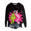 Women's Fashion Round Neck Pullover Top Long Sleeve Tee Christmas Printed Sweatshirt