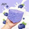 Cheese Sensory Tools Blueberry Squeeze Toy, Stress Relief Block Slow Soft Toy Rising Cube Pinch for Home Office Focus Aid Fidget