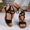 Summer new high-heeled sandals thick straps open-toed sandals large size fashion women's sandals