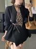 2025 Fall/Winter Women's Mid-Length Waist-Cinching Knit Cardigan Sweater