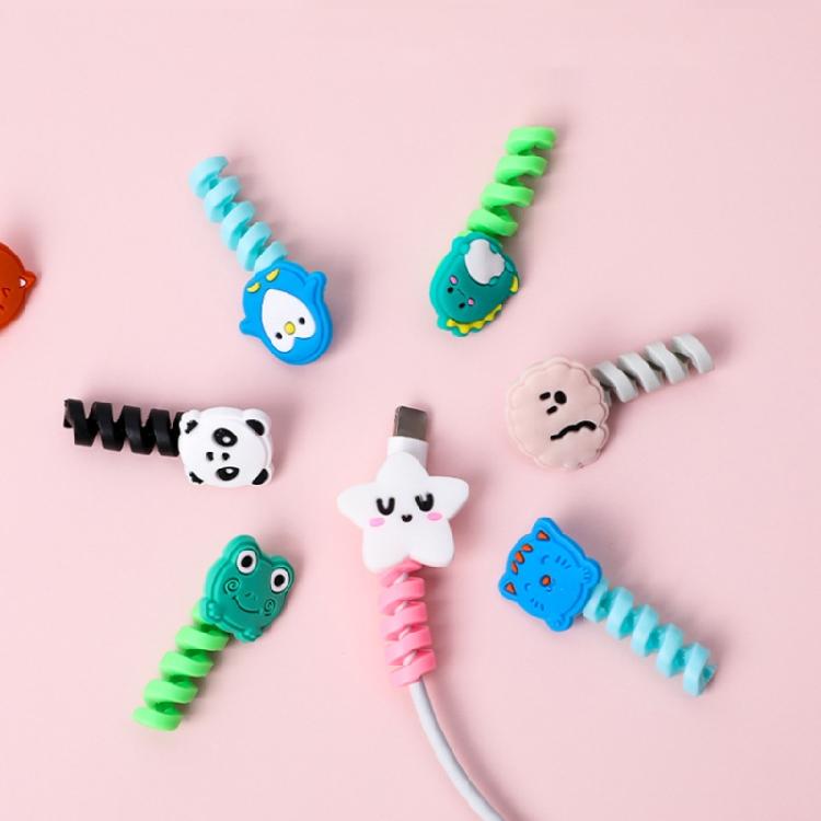 2 Stück USB-Datenkabel-Schutz Cartoon-Tier Ladekabel-Hülle Für USB-Laden