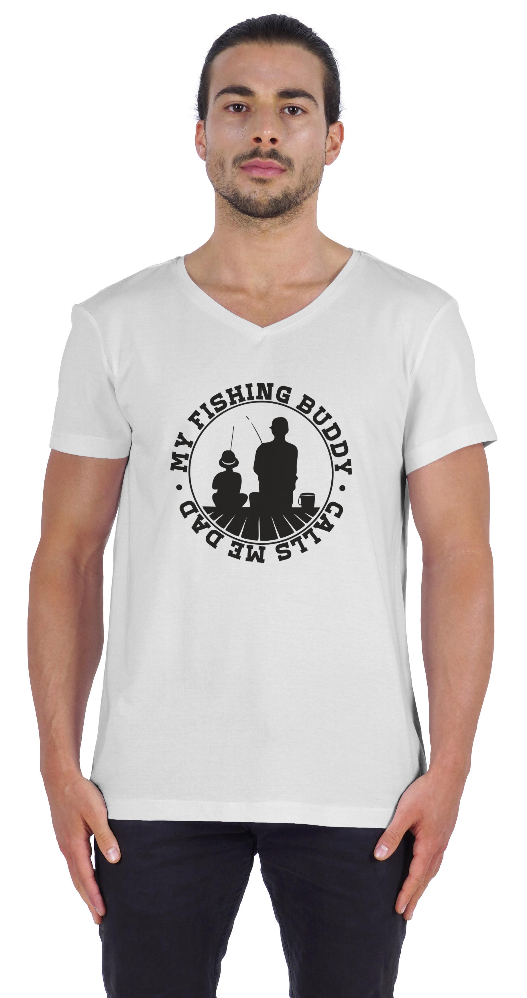 

Inkmeso Чоловіча футболка My Fishing Buddy. Calls Me Dad Funny Quote Daddy T-Shirt Father s XXL білий