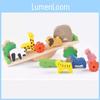 Forest Wooden Animal Seesaw With Stacking Building Blocks For Toddlers Gift