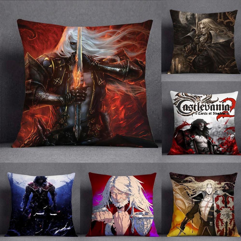 Moive CCastlevania Anime Pillow Case Square DoubleSided Printing Sofa Cushion Cover Pillowcase Bedroom Bedside