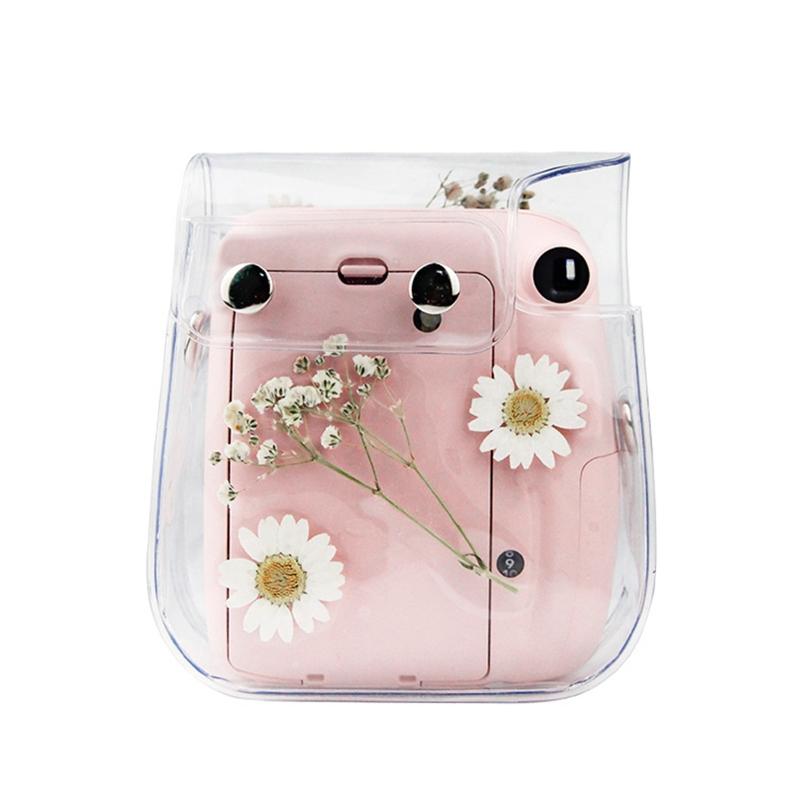 for Mini 11 Crystal Transparent Protective for Case Cover Bag Instant Camera Bag for Shell with Strap Replacement