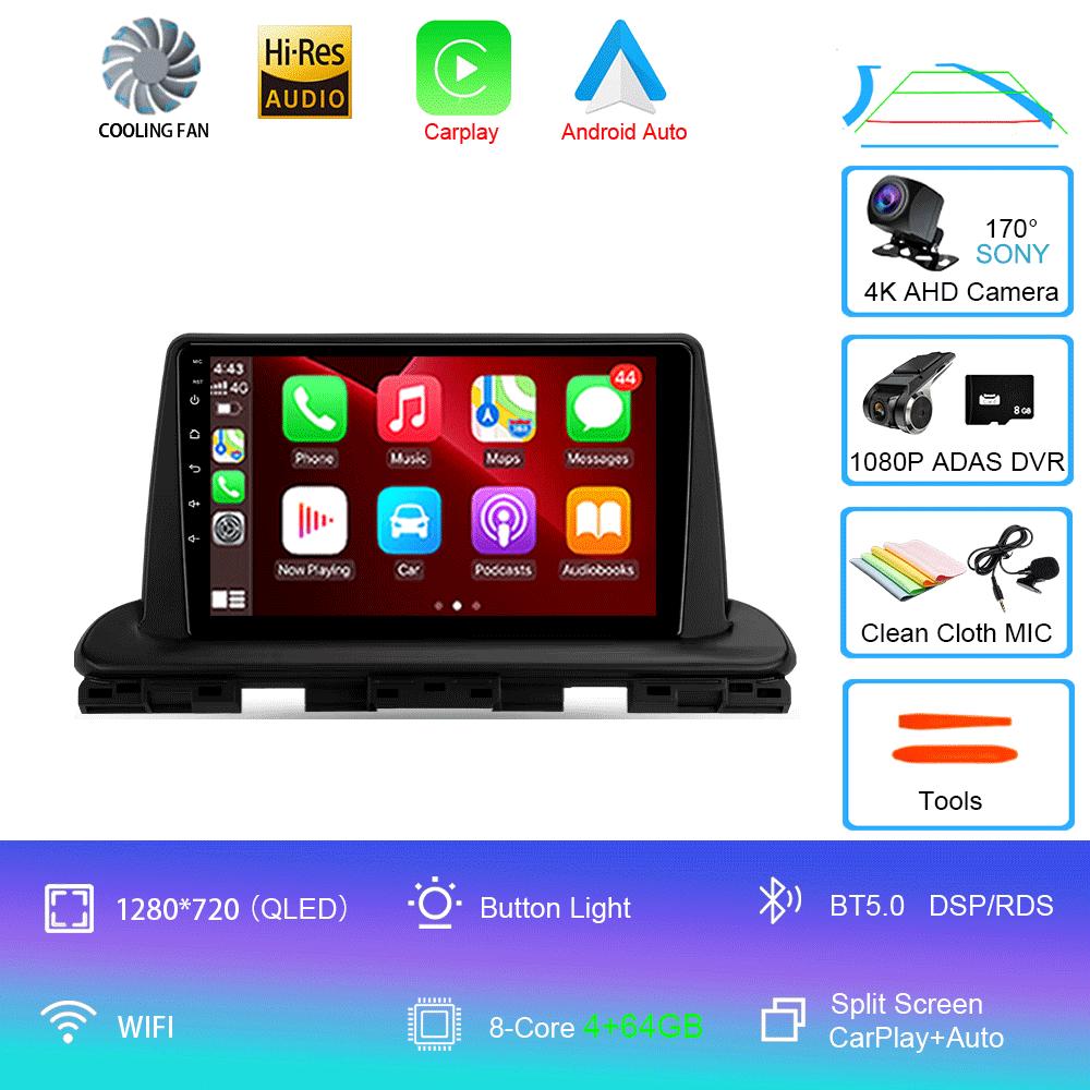 Car Radio Android 14 Carplay Auto 2K Screen BT Multimedia Player For Kia Cerato 4 IV 2018 - 2021 Autoradio Stereo 2din Head Unit