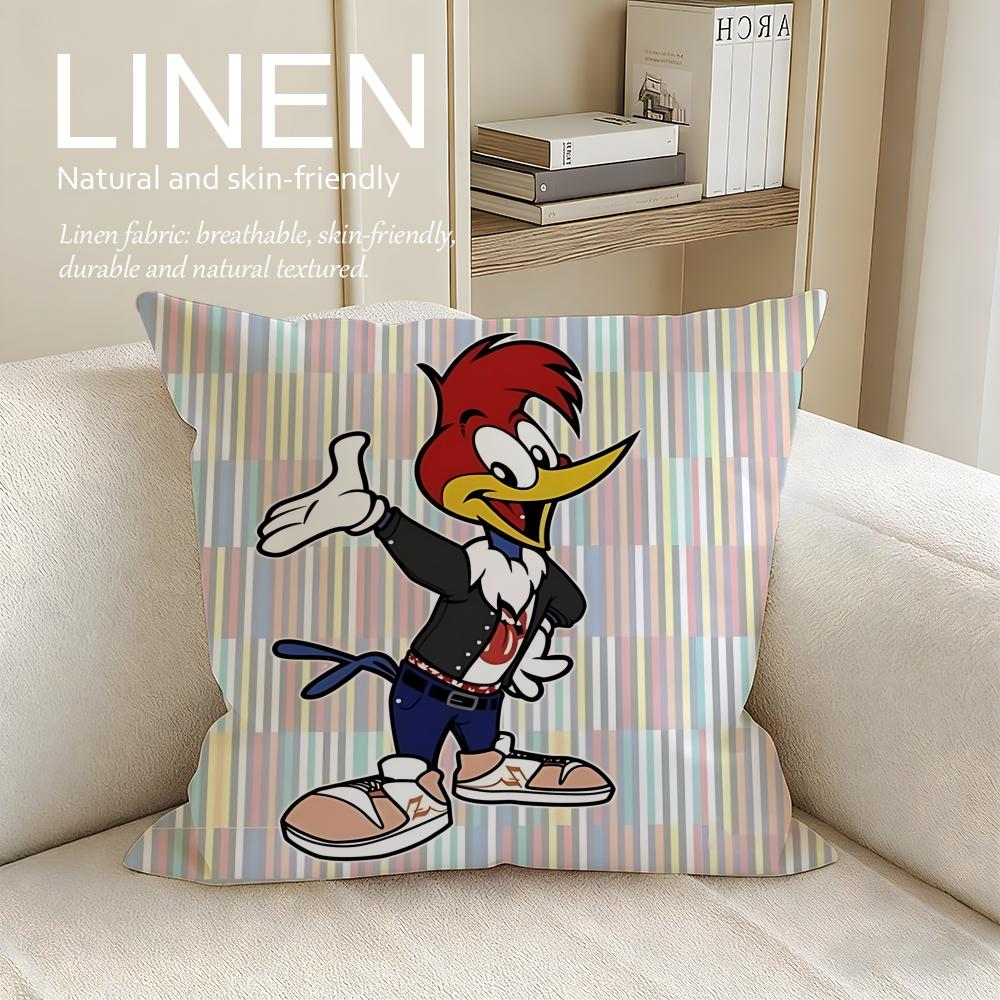 Cartoon Woody Woodpecker Cushion Cover Pillowcase Set Pcs x x Breathable Washable Sofa Cushion Cover