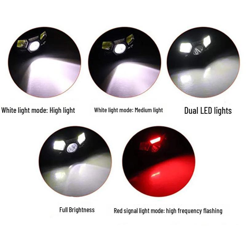 USB Rechargeable Waterproof Tactical Helmet Light - Induction Fishing & Rescue Headlamp