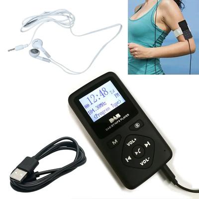 Lomme DAB/DAB+ FM Digitalradio Bluetooth MP3-spiller LCD-skjerm Mini Radiomottaker Bærbar FM-radio Høyttaler med Øretelefon