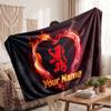 Middlesbrough FC Personalized Fleece Blanket With Football Logo, Custom Name Text Soft Warm Home Throw Blanket
