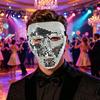 Reflective Silver Party Mask Halloween Disco Ball Mask, Breathable Mirror Mosaic Masquerade, Gold Face Glitter Costume for Dance Performance,