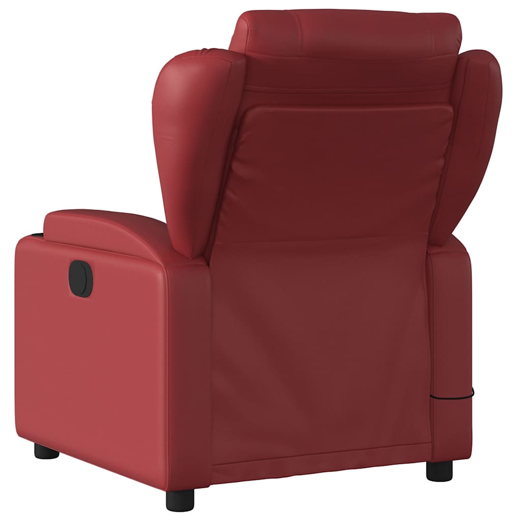 Massage Chair Burgundy Artificial Leather