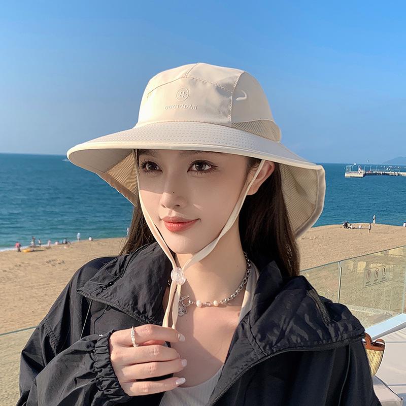Spring and Summer Eaves Shawl Bucket Hat Outdoor Play Mountaineering Sunscreen Sun Hat Breathable Fashion Versatile Hat Women