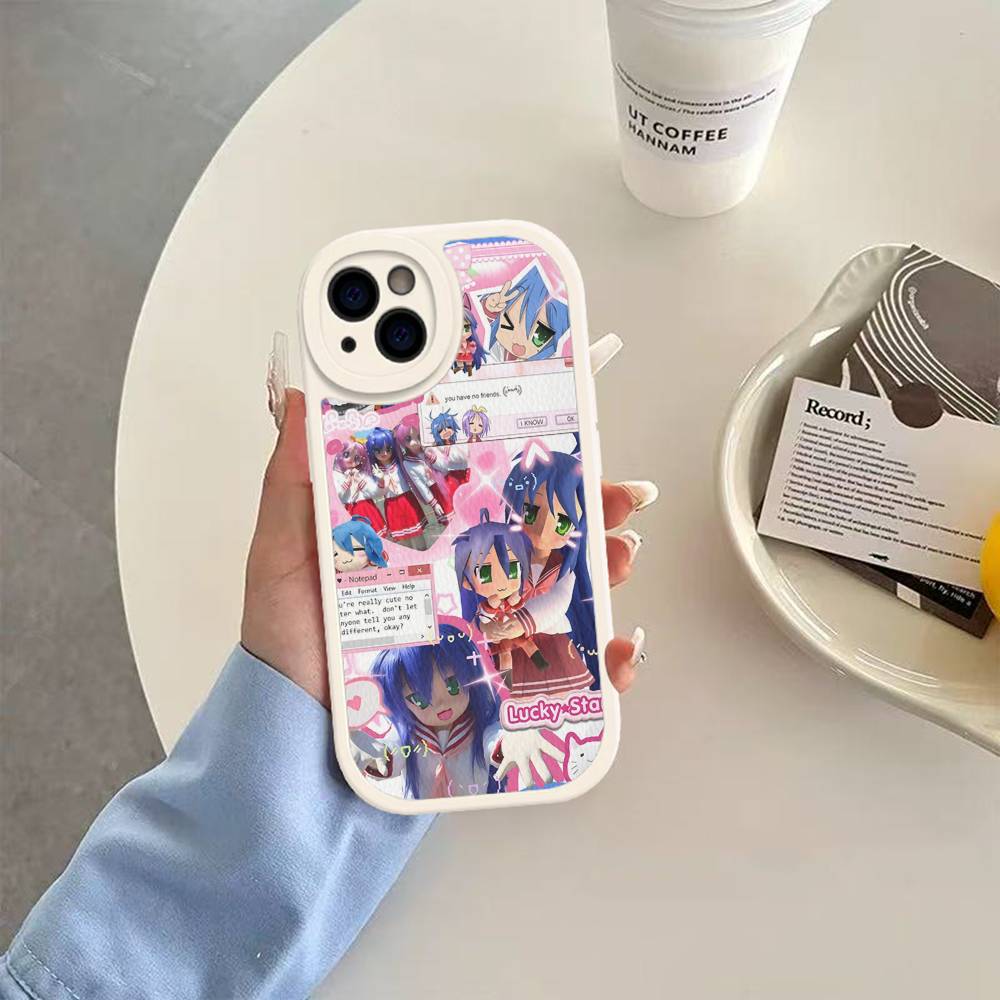 K-Konata Izumi Lucky S-Star Phone Case For IPhone 11 12 13 14 15 16 Pro Max Plus Leather Cover
