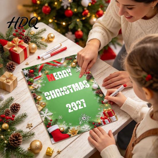 Festive Graffiti Drawing Sheets Christmas Coloring Card 18 Blank Letters A4 Size DIY Kindergarten Holiday Art Projects Paper with Pens for Kids Boys