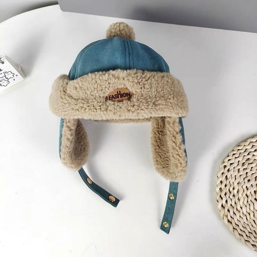 

Windproof Kid Lei Feng Hat Fleece-Lined Warm Hat Fashion Ear Protection Cap Winter синій