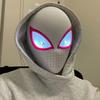Adult Spider-Gwen Cosplay Helmet Touch Activated Light Up Electric Movable Eyes Mask Halloween Party Headgear