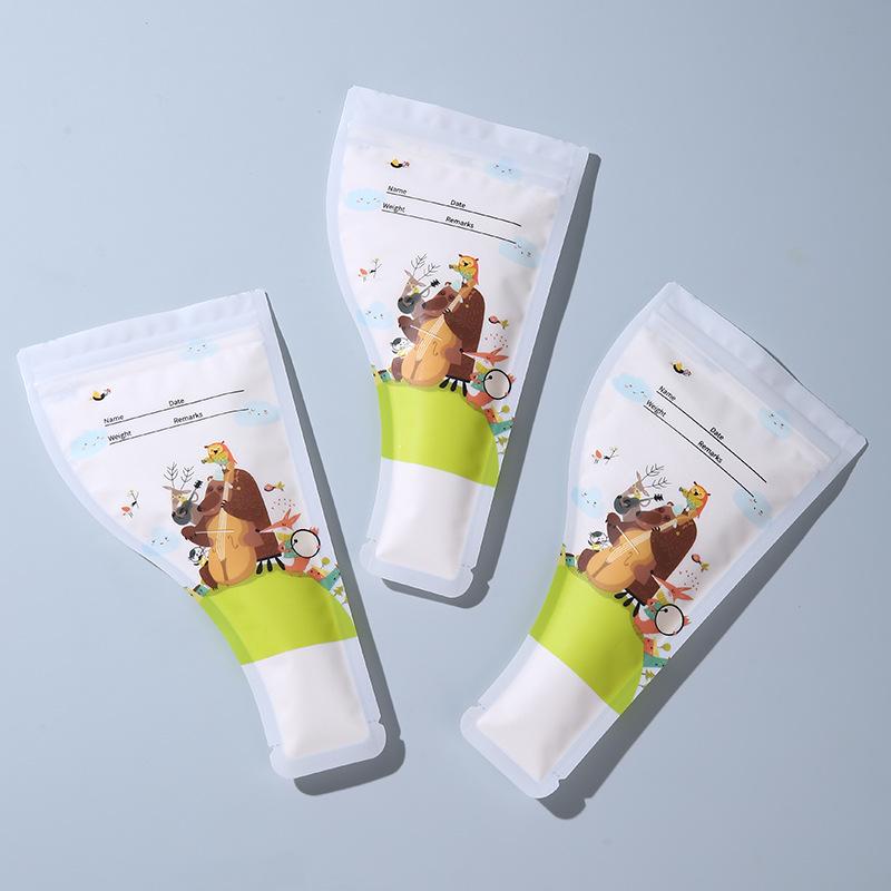 250ml Disposable Breast Milk Storage Bags - Double Ribbed for Freezing & Portioning, Portable Milk Powder Bag