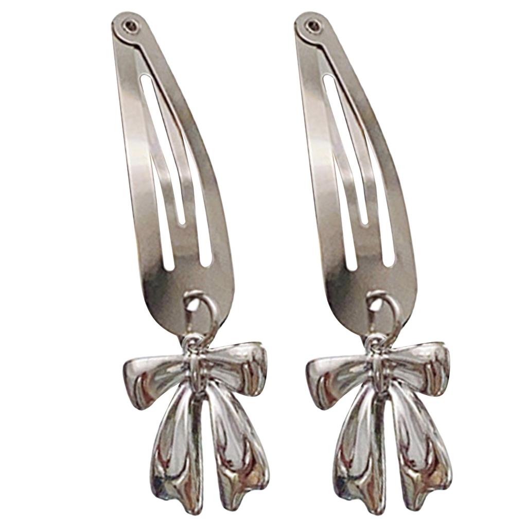 Ästhetische Schleifen-Haarnadel Metall-Entenschnabel-Klammer Haarnadeln Französische Seitenklammer 2000er Jahre Haarklammer Haarstyling-Accessoire für Damen