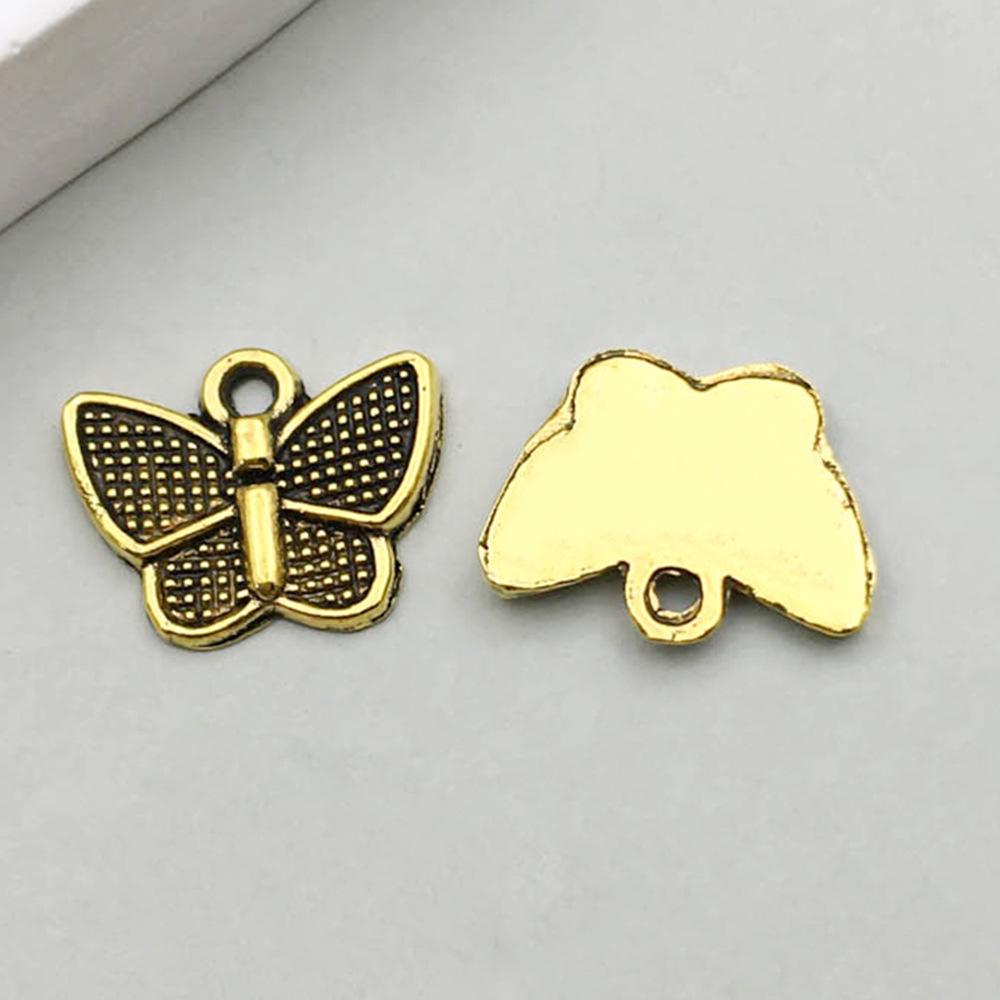 

Античная золотая сплавная подвеска-шарм в виде короны с листьями и бабочками для DIY ювелирных изделий