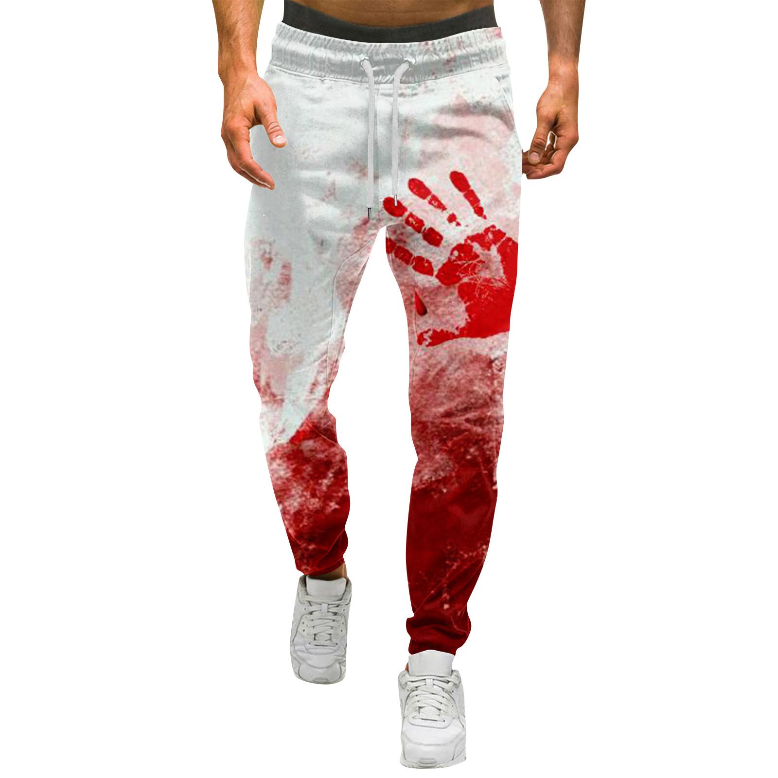 

Мужские брюки с принтом на Хэллоуин Мужские повседневные спортивные брюки на кулиске XXL