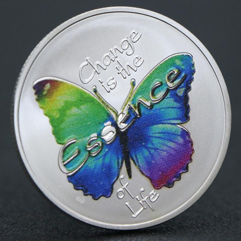 

Butterfly Coin, Butterfly to Coin, Be a Better Self, Inspiration, Wishing, Silver Plating, Gorgeous Transformation, Commemorative Coin срібний