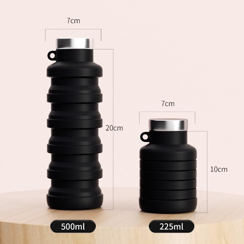 1PC 500ml Portable Silicone Water Bottle Retractable Folding Coffee Bottle Cups E Outdoor Travel Tools Collapsible Sport Bottles