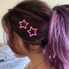 10pcs Pink Star Hair Clips for Girls Cute Small Hair Clips for Women Kawaii Pentagram Snap Clip Star Clips for Hair Barrettes Metal Hairclip Hollow
