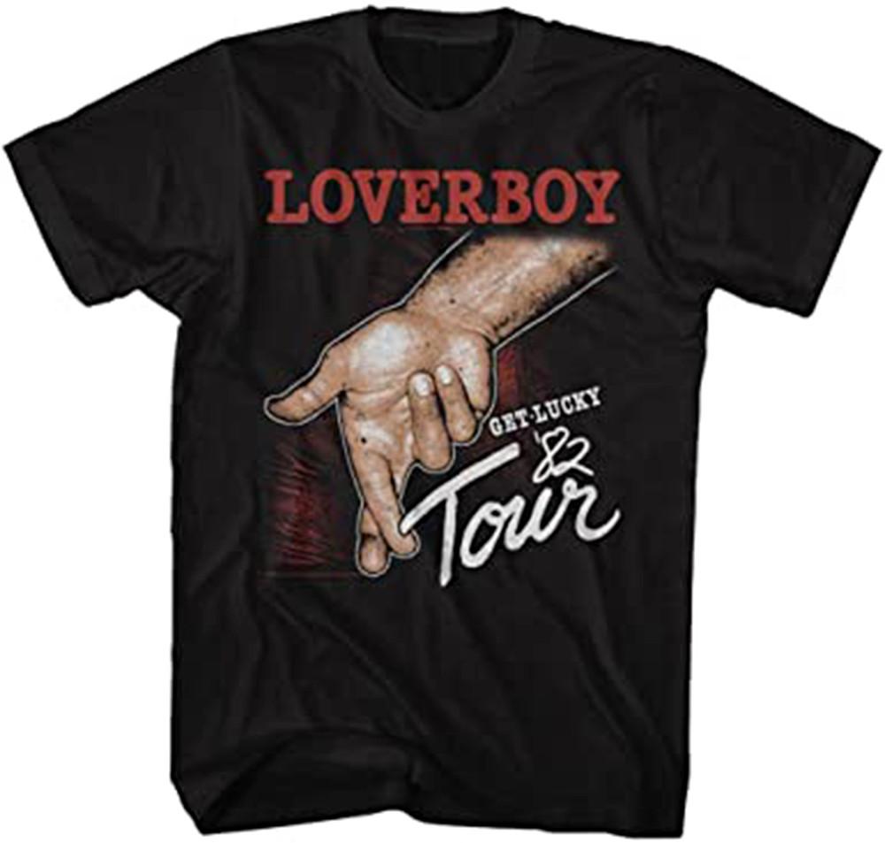 Loverboy Get Lucky Футболка Черная Размер S-4XL Подарок Для Фаната Унисекс Футболка M