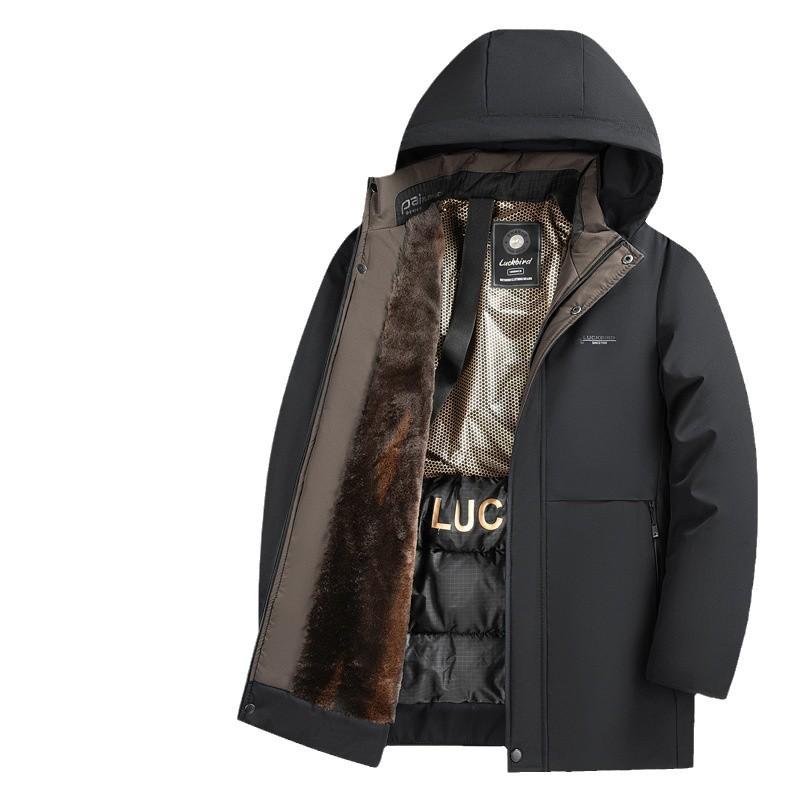 

Зимняя мужская хлопковая одежда Черно-золотая теплая пуховая Утепленные хлопковые куртки Деловой повседневный Пуховая хлопковая одежда 190 чёрный