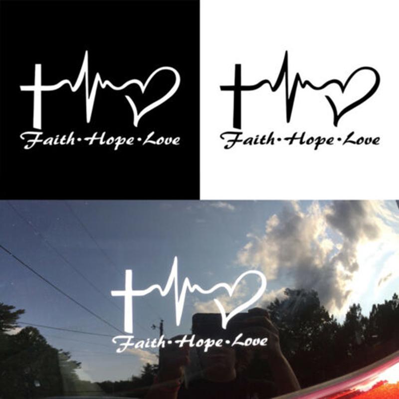 Faith Hope Love Vinyl Car Sticker Cartoon Jesus Christian Religiou Bibelsymbol