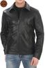 Men's Genuine Lambskin Jacket Stylish Black Zippered Leather Coat Classic Straight Collar Handmade Leather Jacket