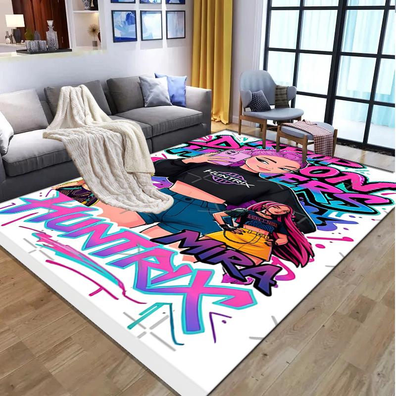 KPop Demon Hunters Patroon Vloerkleed, Binnen/Buiten Mat, voor Picknick, Speelkamer, Slaapkamer, Kantoor, Woonkamer, Huisdecoratie Tapijt, Verjaardagscadeau