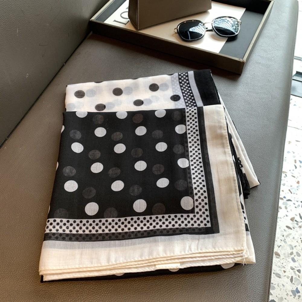 110*110cm Light Thin Square Scarf Polka Dot Silk Headscarf Fashion Beach Headscarf for Women Girls