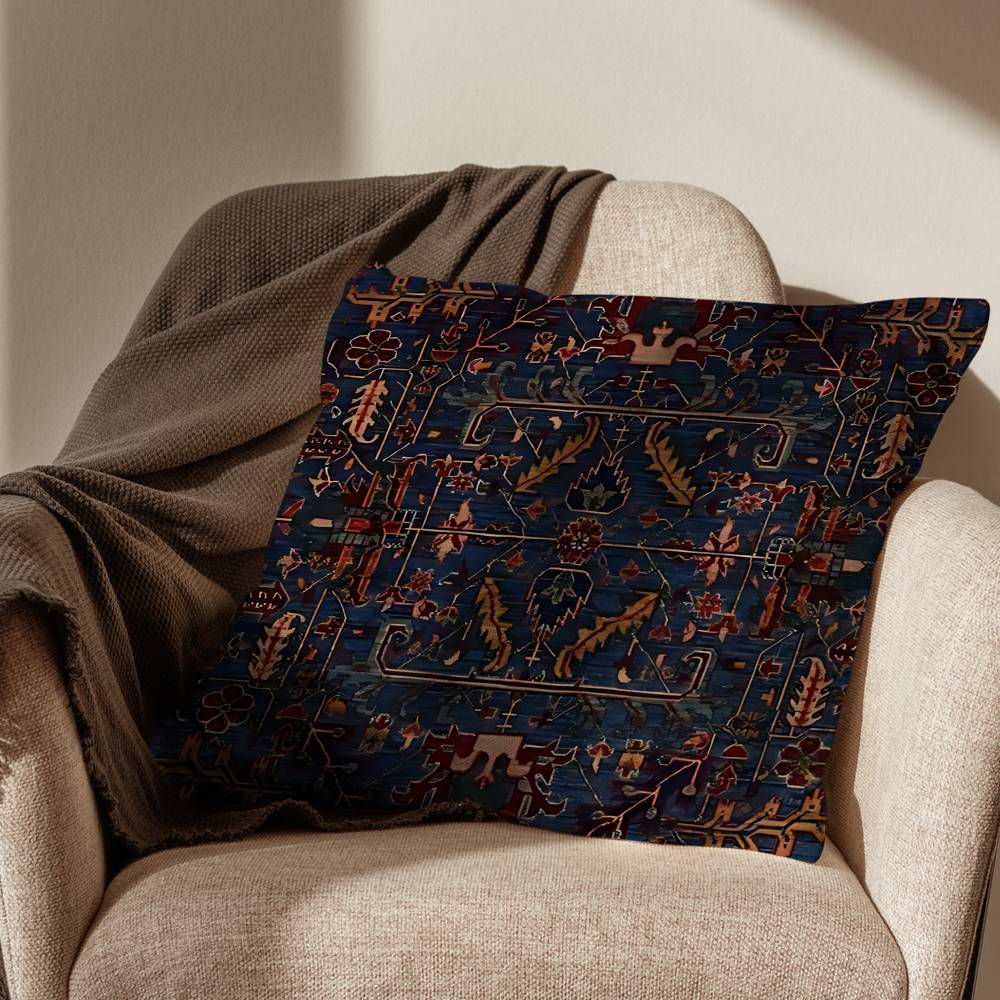 Persian Rug Iranian Carpet Pillow Case Square DoubleSided Printing Short Plush Sofa Cushion Cover Bedroom Bedside Pillow