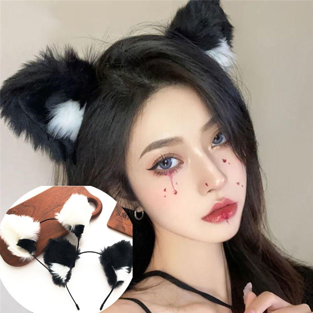 Face Plush Girl Female Cat Ear Headband Korean Style Head Hoop Women Hair Band Hair Accessories