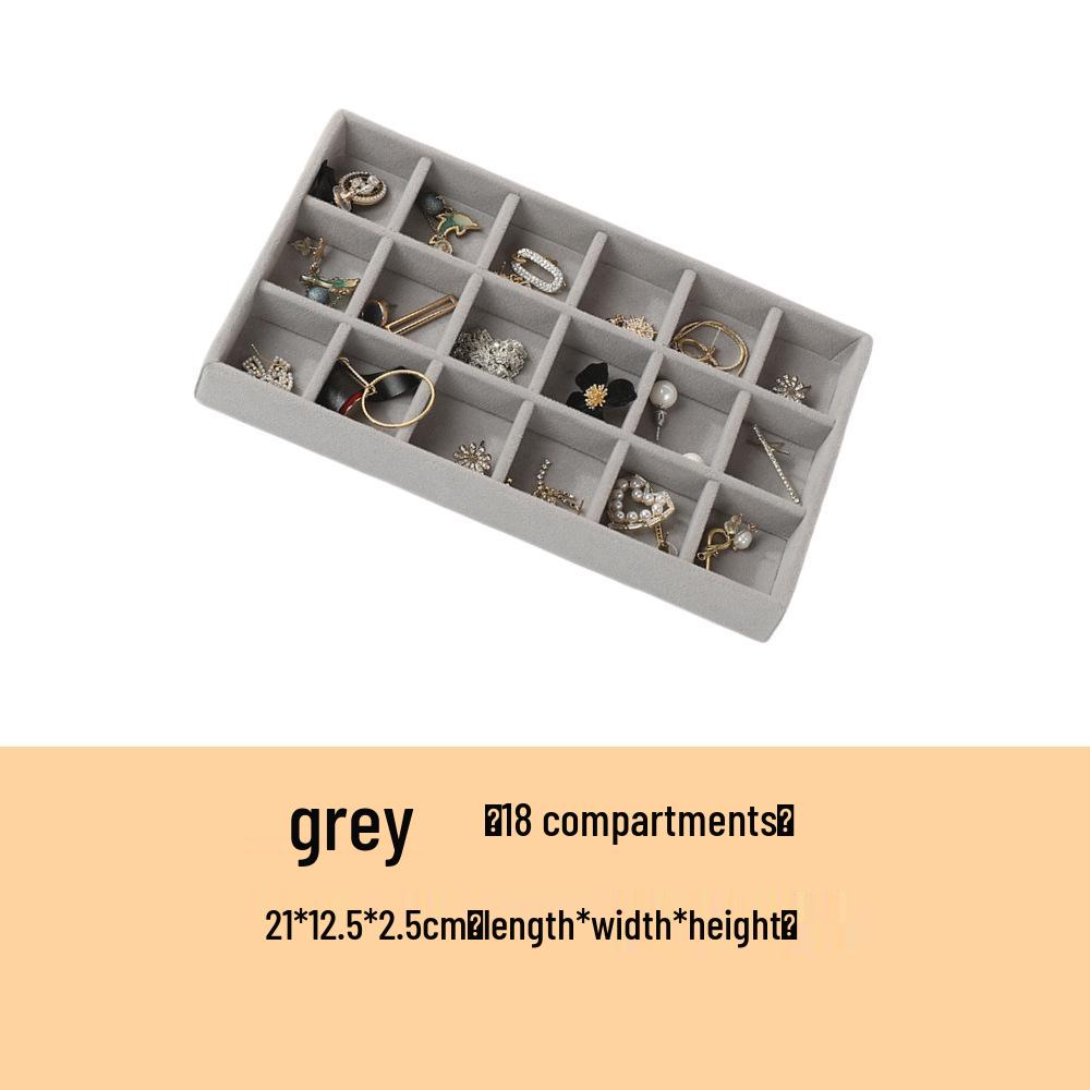 Velvet Jewelry Organizer Tray with Dividers for Necklaces, Earrings, and Rings