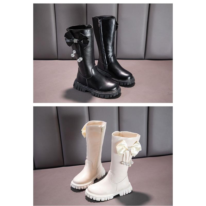 Fashion Foreign Style Girls Boots Long Princess Boots High Boots Autumn and Winter New Girls Soft-soled Leather Boots