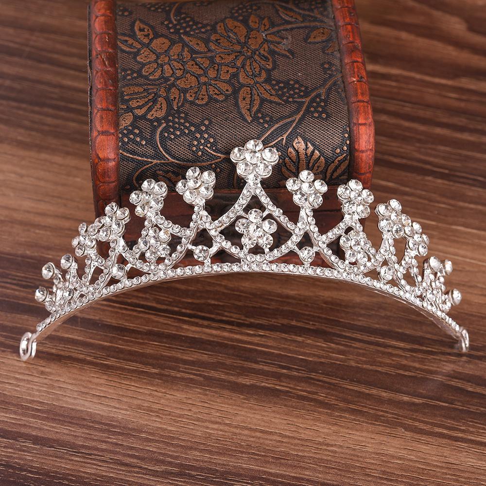 Coroană mică pentru copii din strass coreean, bentita simplă de coroană de mireasă pentru nuntă, accesorii pentru toaleta de nuntă