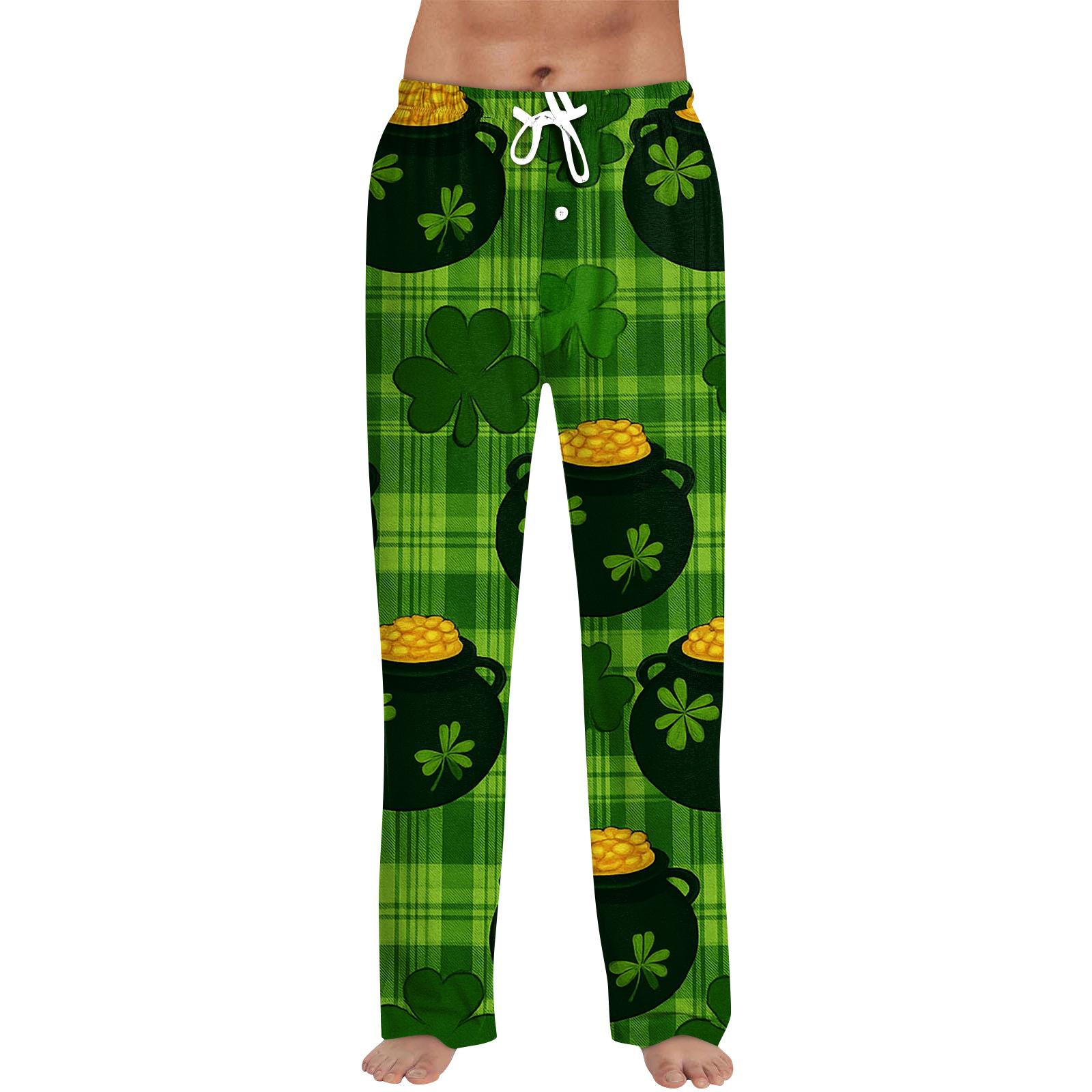 

Men s Printed Drawstring Long Pants Casual Pajamas L