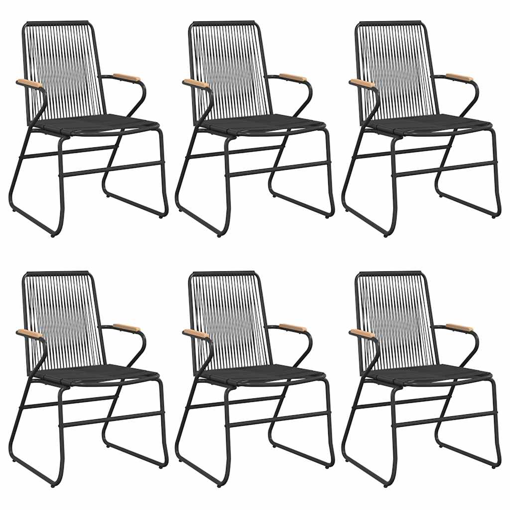 Vidaxl 7-Piece Garden Furniture Set, Black, PVC Rattan